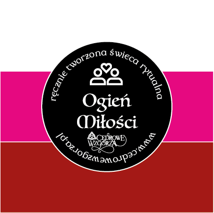 Kolory świecy Triada „Ogień Miłości” (Flame of Love Candle) – biały, różowy, czerwony – symbolizujące czystość intencji, emocjonalne przywiązanie i namiętność