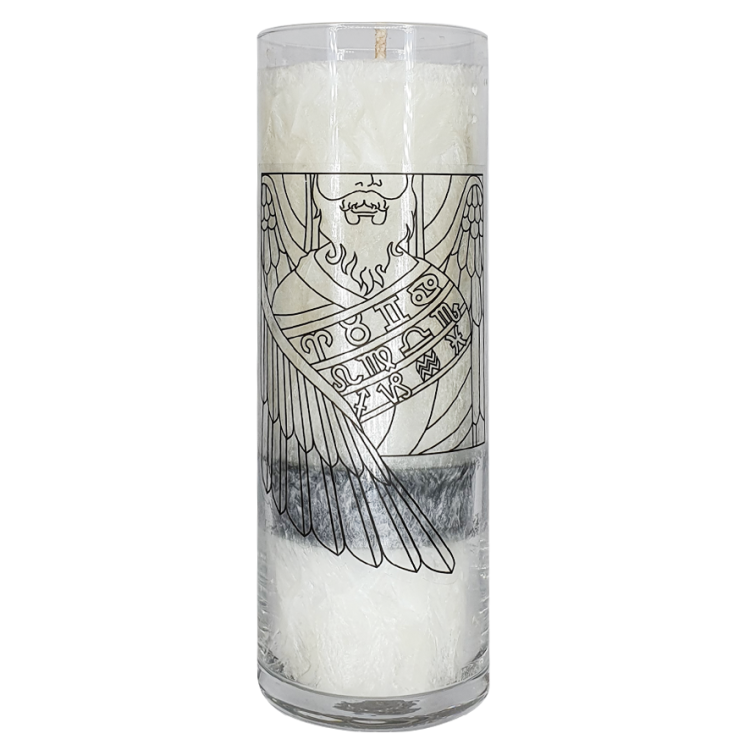 Świeca Anielska Chochma – Archanioł Razjel (Raziel Candle) – Cedrowe Wzgórza – naturalny wosk roślinny, ręczne wykonanie – mistyczna mądrość, intuicja, inspiracja duchowa, odkrywanie tajemnic wszechświata