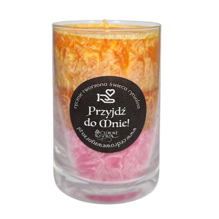 Świeca Triada „Przyjdź do mnie” (Come to Me Candle) – Cedrowe Wzgórza – naturalny wosk roślinny, ręczne wykonanie, przyciąga właściwe osoby, miłość i nowe relacje