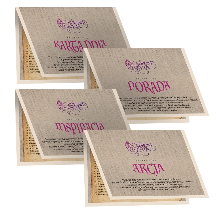 Komplet zdrapek - Karta Dnia, Inspiracja Dnia, Porada Dnia i (gratis) Akcja Dnia - Cedrowe Wzgórza