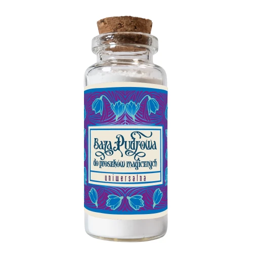 Baza Pudrowa do proszków hoodoo, szklana fiolka z korkiem. Cedrowe Wzgórza
